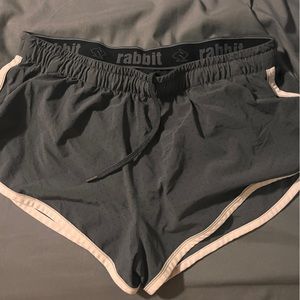 Gray rabbit running shorts size medium